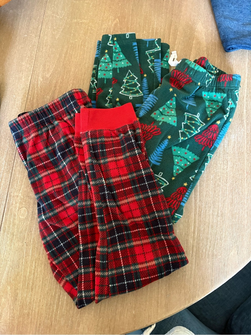 Set of 2 Old Navy & Carter's Red Plaid & Green Christmas Tree Pajama Bottoms